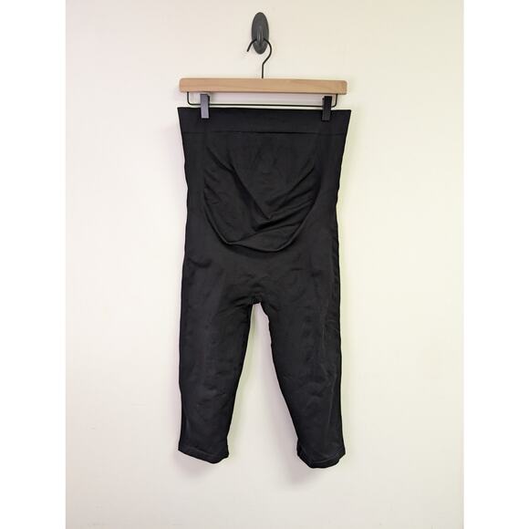 Blanqi Maternity Belly Support Crop Leggings Over the Belly Black Large - Picture 2 of 8